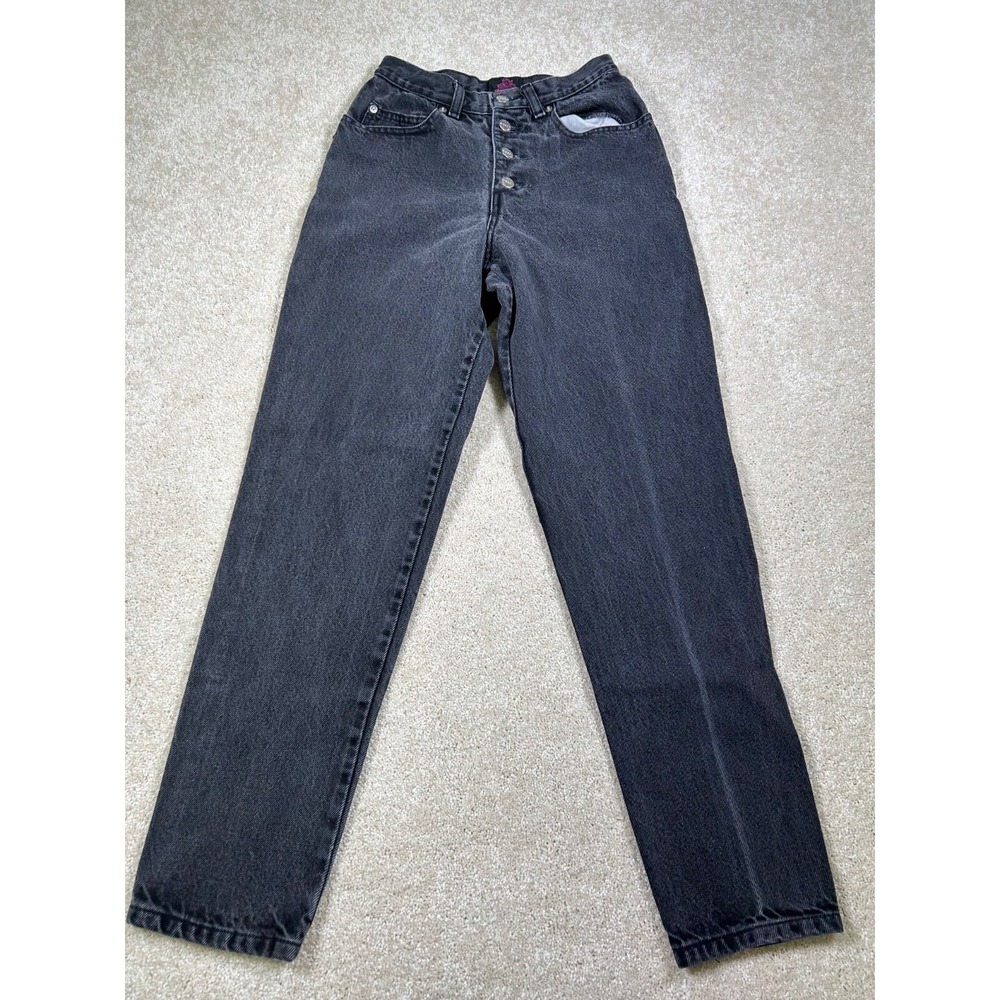 Vintage Sasson Womens Size 5/6‎ Black Button Fly High Wai Mom Jeans Y2K